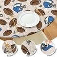 thumbnail image 4 of Beige Background Football Helmets Pattern Round Fitted Tablecloth with Elastic Edge,Dining Table Cover Waterproof,Outdoor Round Tablecloth for Camping,Dining,Indoor and Outdoor, 4 of 7
