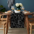 thumbnail image 2 of Abstract Style Table Runner - 60 Inch Long, Kitchen Dining Table Runner Dresser Scarves, Black Face Line Modern Character Art Farmhouse Decor for Coffee Tables Wedding Party Banquet, 2 of 8