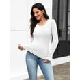 thumbnail image 3 of Ekouaer Womens Long Sleeve Shirt Thermal Top Soft Lightweight Base Layer Shirt with Lace Trim Warm Scoop Neck Underwear for Winter, 3 of 8