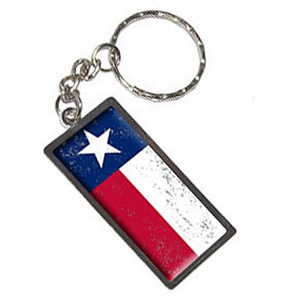 Texas Flag Distressed Keychain Key Chain Ring