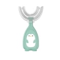 thumbnail image 2 of Cepillo de dientes de silicona de mano en forma de U para bebés Cepillo de dientes de doble cara Accesorios para mordedores para niños con mango Gadgets de limpieza Grande, Rosa Grande, Verde seitruly HA009119-08, 2 of 6