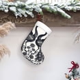 thumbnail image 6 of Yiaed Artistic Black White Peacocks Print Christmas Stockings, Christmas Stockings Hanging Ornaments, Christmas Stockings for Family Christmas Holiday Decorations, 6 of 7