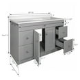 thumbnail image 5 of Design House 585943 Wyndham 2-Door 4-DrawerBathroom  Vanity with Cultured Marble 4 in. Centerset Solid White Top, Unassembled, 49x22, Gray, 5 of 18