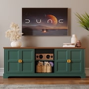 HLR Green 67" Modern Farmhouse TV Stand, Wood Entertainment Center for 75 In TV for Living Room