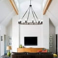thumbnail image 2 of Vanity Art 12 Lights Wagon Wheel Chandelier Lighting Farmhouse Candle Ceiling Light Fixtures for Living Room Kitchen Dining Room MLT5112LT-DW-BK, 2 of 8