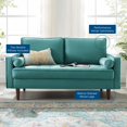 thumbnail image 5 of Loveseat Sofa, Velvet, Teal Blue, Modern Contemporary Urban Design, Living Lounge Room Hotel Lobby Hospitality, 5 of 9