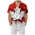 thumbnail image 1 of Ramiter Summer tops Mens Short Sleeve Classic Woven ShirtButton Down Shirt Red,3XL, 1 of 5