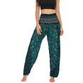thumbnail image 3 of Pantalones con forro polar Gibobby para mujer informales con estampado y cordón Verdinegro M, 3 of 4