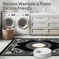 thumbnail image 5 of ODIKA 4'x6' Machine Washable Non-Slip Area Rug, French Country Medallion Blooms with Curled Vine Scrollwork High Traffic Rug, White, 237430, 5 of 7