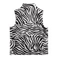 thumbnail image 5 of Xoenoiee Zebra Stripe Print Girls Boys Zippered Vest Sleeveless Coat Stand-Up Collar Warm Soft Fleece Outerwear Jacket with Pockets, Size 9-10 Years, 5 of 7