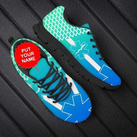 

Paramedic EMT EMS Print Men Casual Nursing Shoes Male Lace Up Flat Shoes Customize Name/Logo Mesh Nurse Sneakers
