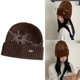 thumbnail image 2 of Snowflake Design Winter Warm Cap Stretchy Acrylic Fiber Knitted Brimless Jacquard Pullover Hat For Women Men Outdoor Gray, 2 of 4