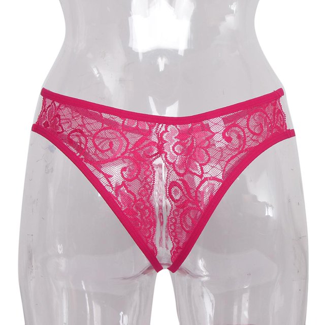 Ropa Interior De De Encaje Transparente Multicolor Calzoncillos De Extremo Abierto Lencería - Rosa Rosado Macarena ropa interior de tanga para mujeres
