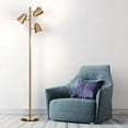 thumbnail image 5 of 64" 3-Light Modern Adjustable Gold Floor Lamp with Metal Shades, 5 of 7