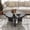 Black embossed, variant on Farmhouse Round Coffee Table for Living Room - 33.5" Sturdy Wood Center Table with Fluted Legs, Thick Top - Easy Assembly - Walnut 91109-96 Linen