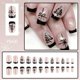 thumbnail image 2 of Christmas Tree False Nail Press On Nail Christmas Ribbon Artificial Nail Short Square Full Cover Stick on Nail, 2 of 5