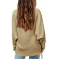 thumbnail image 2 of Girl's Oversized Crewneck  Long Sleeve Fall Sweaters Kids BatwingSlouchy Chunky Pullover Jumper  5-14 Years, 2 of 4
