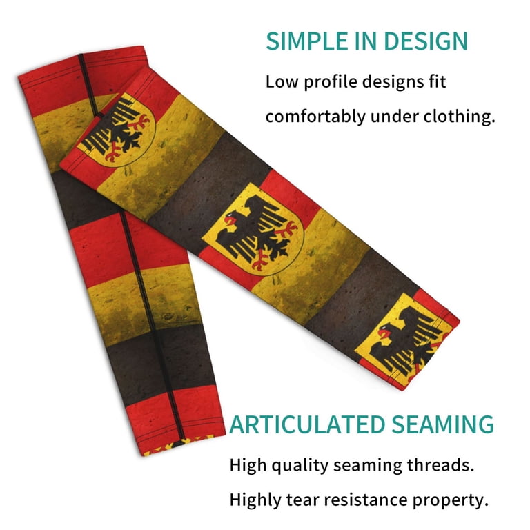 Germany Flag Eagle Cooling Compression Arm Sleeves For Men – UPF 50+ Sun Protection, Tattoo Cover, Breathable Lycra Fabric, For Running, Basketball, Fishing, And Outdoor Sports
