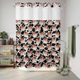 thumbnail image 6 of No Hook Shower Curtain with Built-in Rings - Western Christmas Washable Waterproof Fabric Bathroom Curtains for Hotel,Rentals, Stall 48 X 72 Inch , Cow Texture Cowboy Santa Claus Black White, 6 of 9