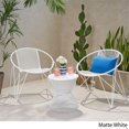 thumbnail image 3 of Noble House Erikson 3 Piece Outdoor Iron Conversation Set in Matte White, 3 of 11