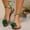 Green, variant on Viluyesy Womens Flat Sandals, Floral Clip-Toe Ankle Strap Wide Width Summer Beach Shoes Green