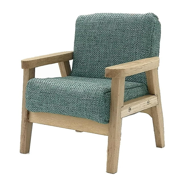 Sillón realista a escala 1/12 para casa de muñecas BJD, modelo de mueble de sala de estar en miniatura. Gris