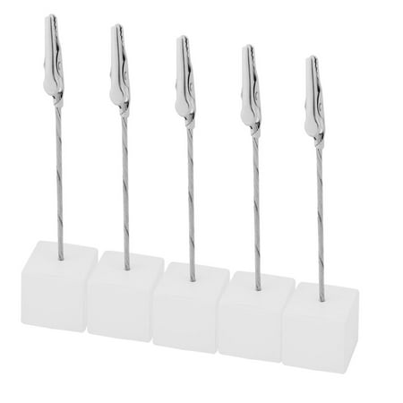 Large Metal Memo Clips - Office Cube Shaped Base Alligator Design Clamp Photos Memo Clip White 5 PCS