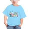 thumbnail image 2 of EGNMCR Blouses & Chemises à Manches Courtes Col Rond pour Tout-Petits Garçons Filles Mode Mignon Col Rond Imprimé Haut à Manches Courtes Blouse Fille, 2 of 3
