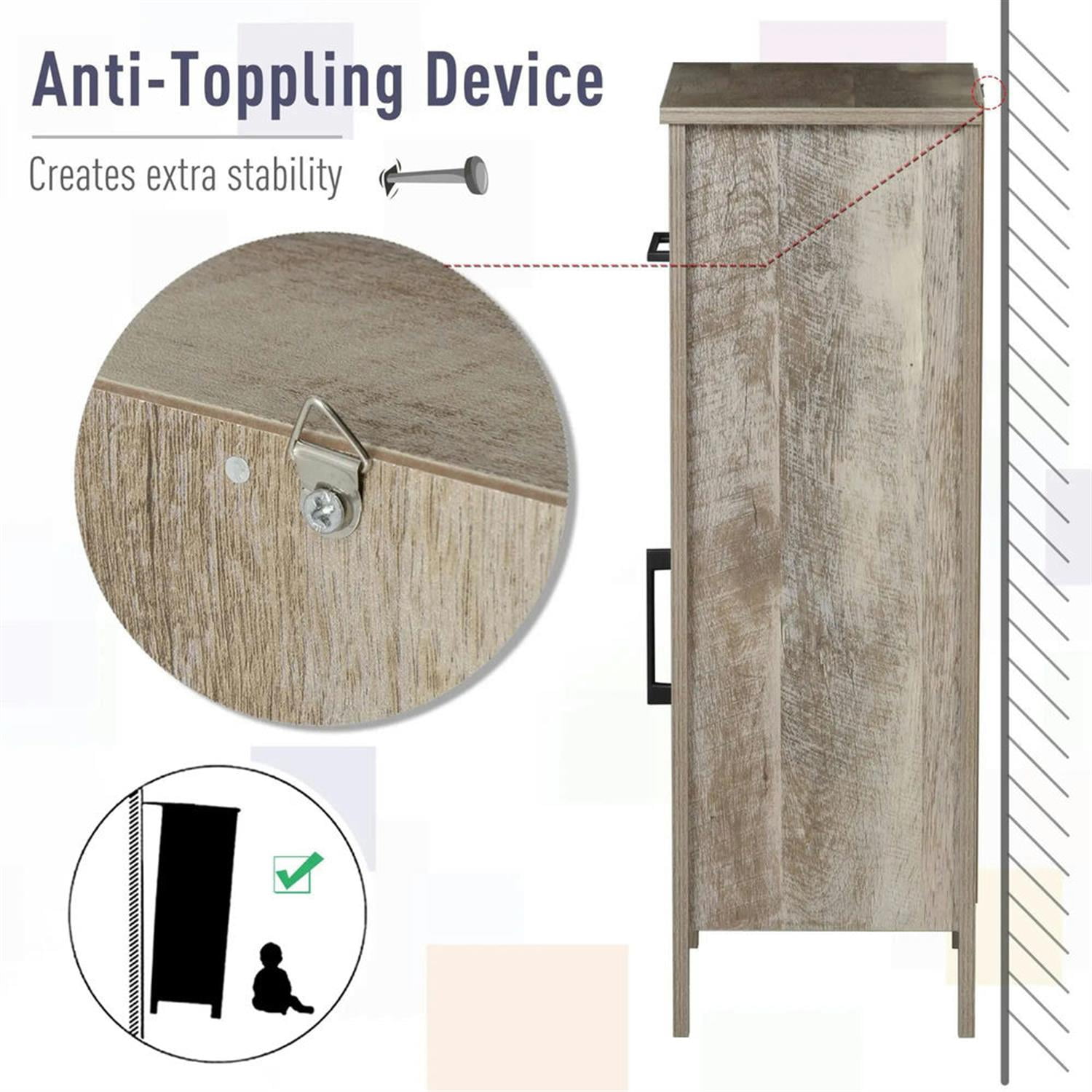 Demi Bonn 35" Bathroom Floor Cabinet, Freestanding Bathroom Storage Cabinet with Adjustable Shelf and Drawer, for Living room, Entryway, Kitchen, Brown