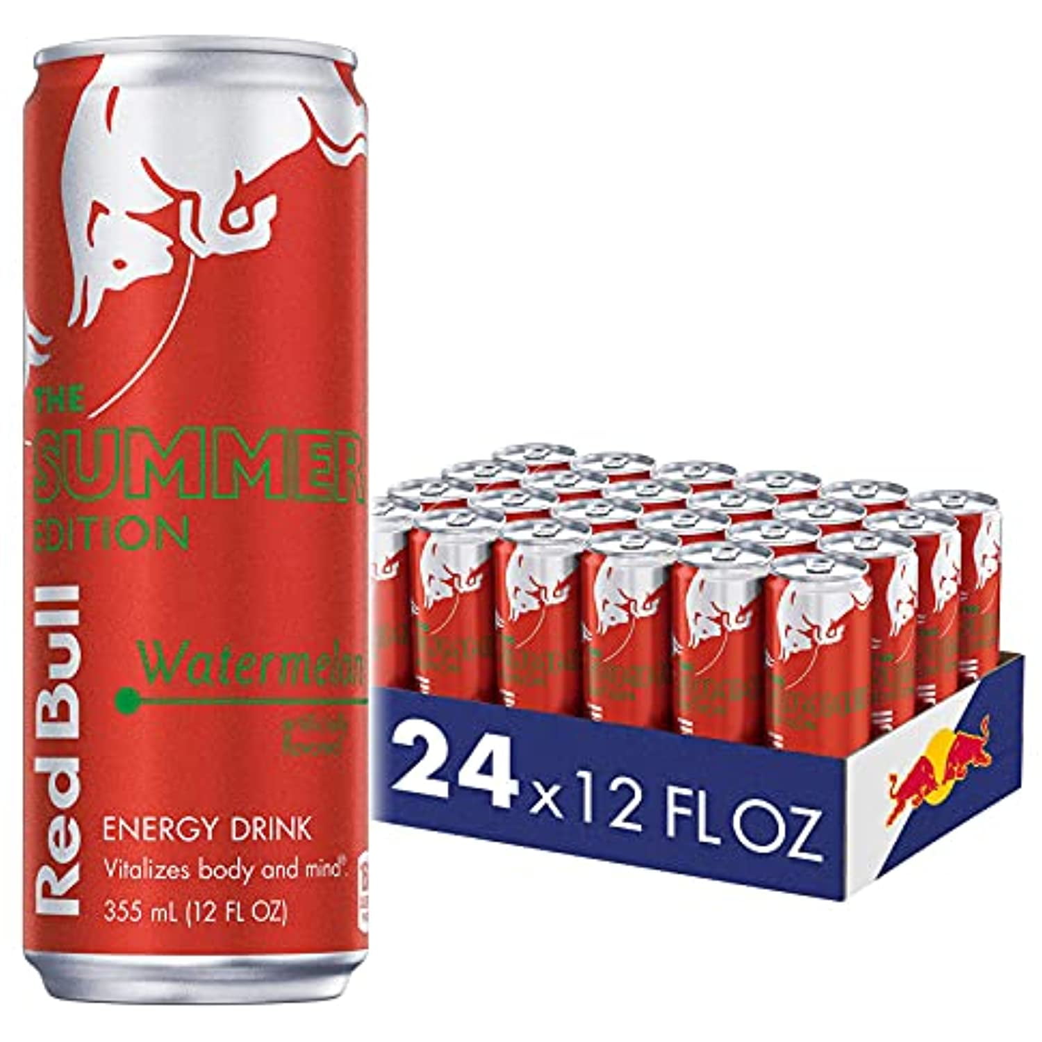 Red Bull Energy Drink, Watermelon, 12 Fl Oz , Red Edition (Pack Of 24