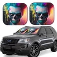 thumbnail image 6 of Kdxio Modern Abstract Colorful Skull A Print 2-Piece Sun Shade Front Windshield - Foldable Car Front Window Sunshades for Most Sedans SUV Truck, 6 of 6