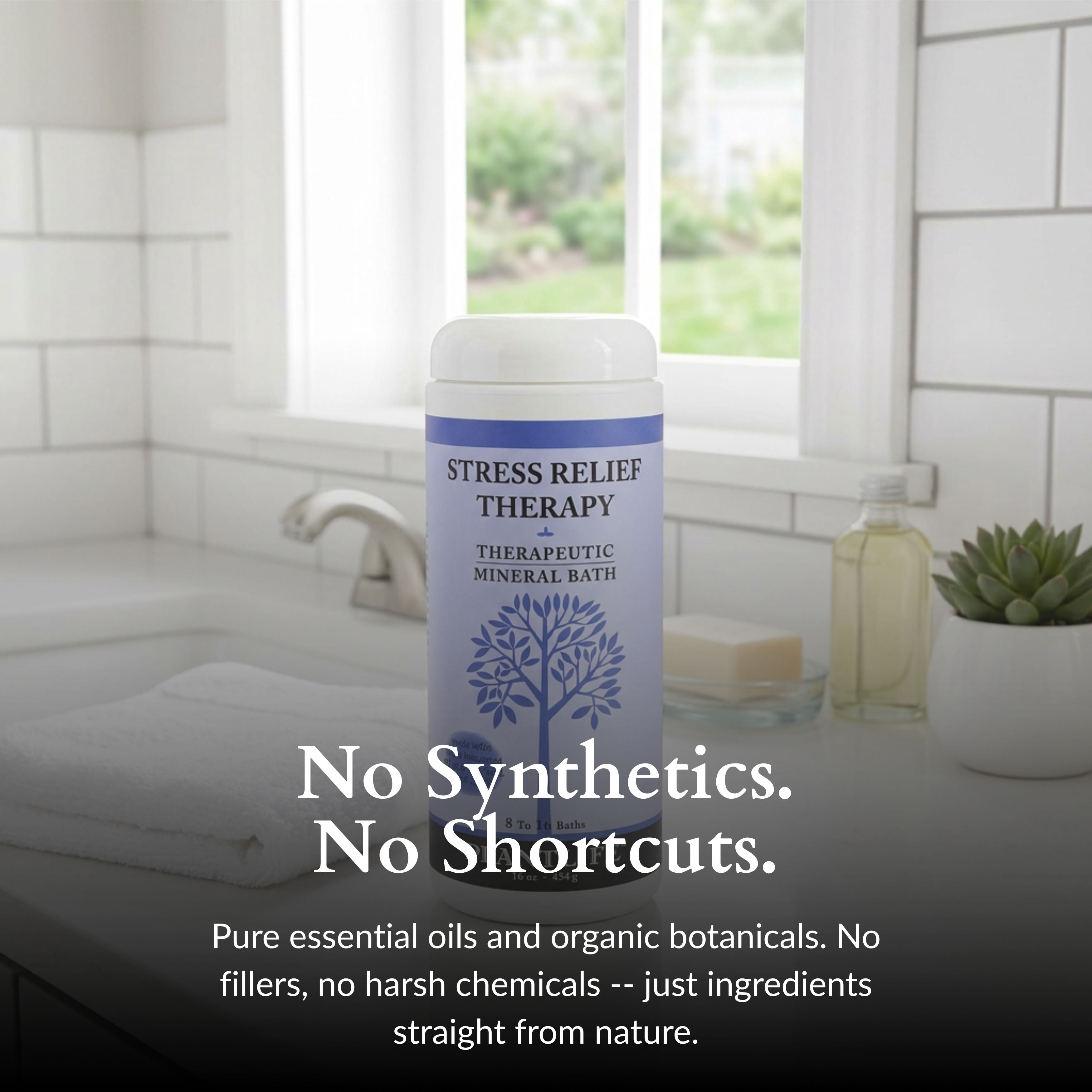 Plantlife Stress Relief Therapeutic Mineral Bath Salt – Calming Aromatherapy Soak with Essential Oils, 16 oz