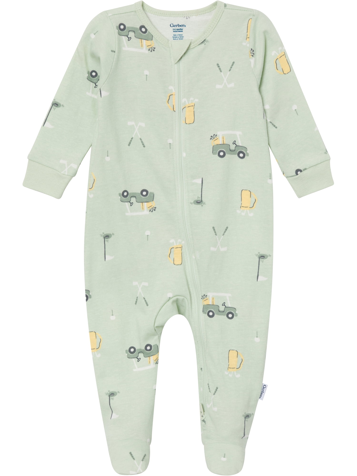 Gerber Baby Neutral Sleep N´ Play 2-Way Zipper Footed Pajamas, 4-Pack, Sizes, Newborn - 6/9 Months