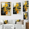 thumbnail image 4 of Designart "Yellow and Black Geometric Radiance Collage I" Abstract Framed Wall Art - Modern Yellow Abstract Collages Bedroom Framed Canvas Wall Art, 4 of 6