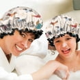thumbnail image 6 of Shower Caps,Dachshund Waterproof Shower Cap for Women 4 Pieces,Double Reusable Hair Cover for Shower PEVA Elastic Stretch Hem, 6 of 7