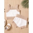 thumbnail image 2 of Bagilaanoe 2pcs Newborn Baby Girl Short Pants Set Contrast Color Sleeveless Tank Tops + Shorts 6M 9M 12M 18M 24M Infant Casual Summer Outfits, 2 of 9