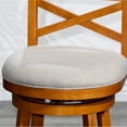thumbnail image 2 of 30-Inch Bar Stool with X-Back Design, Natural Finish, and Beige Fabric Seat for Kitchen or Dining, 2 of 7