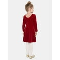thumbnail image 2 of The Children's Place Big & Little Girls Long Sleeve Christmas Velour Dress, Sizes 6M-XXL, 2 of 5