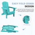 thumbnail image 6 of FUNDAZE Foldable Adirondack Chair, HDPE Wide Seat Outdoor Patio Chair for Garden & Poolside, Turquoise, 6 of 7