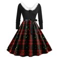 thumbnail image 3 of UngA Christmas Women Dress Vintage 1950s Dresses Long Sleeve Swing Party Dresses Xmas Holiday Women Cocktail Dresses,Size L, 3 of 3
