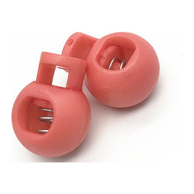 Unatoiry 2pcs Cord Stoppers Lock End Toggles Hole Adjustment with Spring Locks Tool Rope Clasp Sportswear Sliding Luggage Button Watermelon Red 1Set