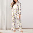 thumbnail image 2 of Fotbe Watermelon And Lemon Conjunto de Pijama de Manga Larga para Mujer con Estampado, Ropa de Dormir de 2 Piezas, Conjunto de Casa Suave y Cómodo con Bolsillos-Large, 2 of 7