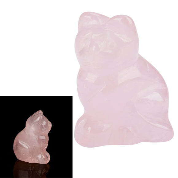 Healing Stone,Rose Quartz Carved Kitten Rose Quartz Stone Rose Quartz Solid Performance