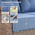 thumbnail image 3 of PARKWELL 7 Pieces Outdoor Patio Furniture Set with Fire Pit Table,Luxury 6" Thick Conversation Set with Swivel Glider Chairs,All-Weather Seating Furniture Set for Backyard Deck, Brown/Navy, 3 of 16