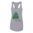 thumbnail image 2 of Merry Christmas Tree Christmas Ladies Racerback Tank Top, Heather Grey, Small, 2 of 3