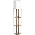 thumbnail image 4 of RUNTOP Floor Lamp with Shelves, Modern Shelf Lamp for Display Storage, 3 Color Temperature Wood Narrow Standing Corner Lamp with 8W Bulb for Living Room Decor, Bedroom, Office, Home Decor(Brown), 4 of 8