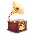 thumbnail image 4 of Classical Trumpet Horn Gramophone Art Music Box Home Decor (Brown), 4 of 8