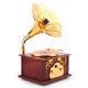 thumbnail image 4 of Caja de música clásica con gramófono y trompeta para decoración del hogar (marrón), 4 of 9