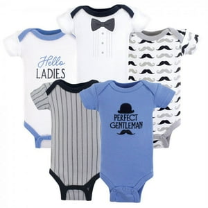Hudson Baby Unisex Short Sleeve Bodysuits, 5-Pack