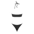 thumbnail image 5 of BOBOGOJP Thong Bikini Sets for Women - String Micro Bikinis Sexy 2 Piece Swimsuit Halter Triangle Brazilian Bathing Suit Black for Size L, 5 of 9